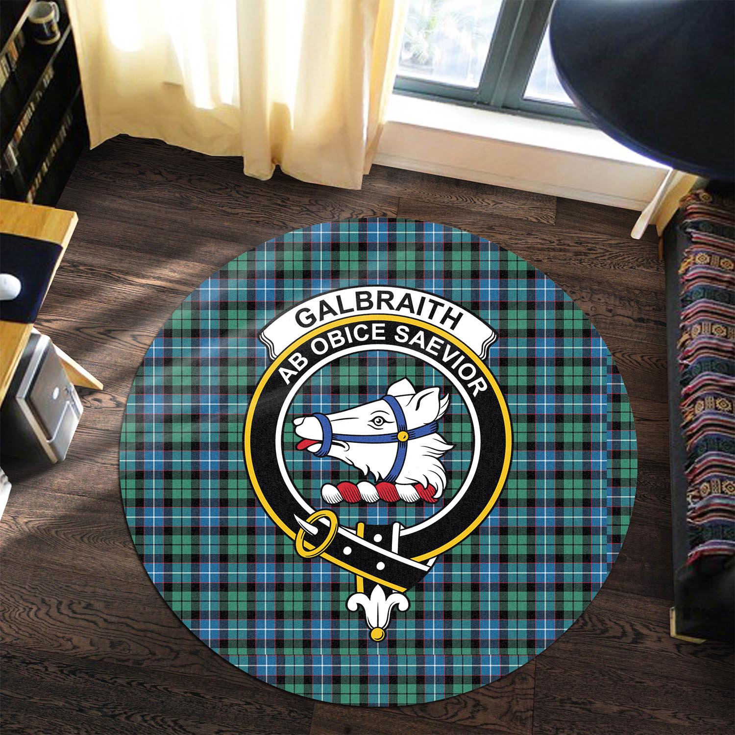 galbraith-ancient-tartan-round-rug-with-family-crest