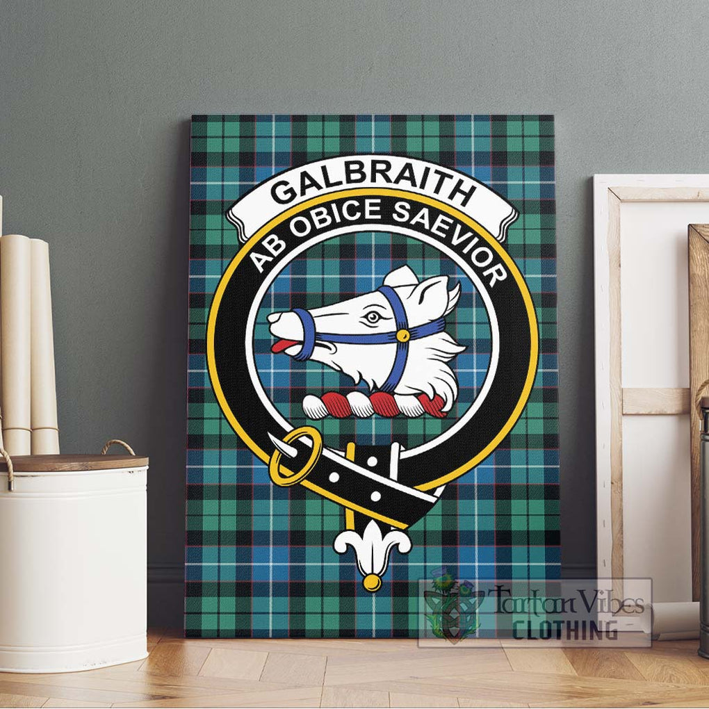 Galbraith Ancient Tartan Canvas Print Wall Art with Family Crest Without Frame - Tartan Vibes Clothing