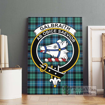 Galbraith Ancient Tartan Canvas Print Wall Art with Family Crest