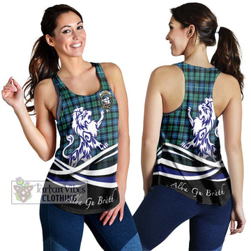 Galbraith Ancient Tartan Women's Racerback Tanks with Alba Gu Brath Regal Lion Emblem