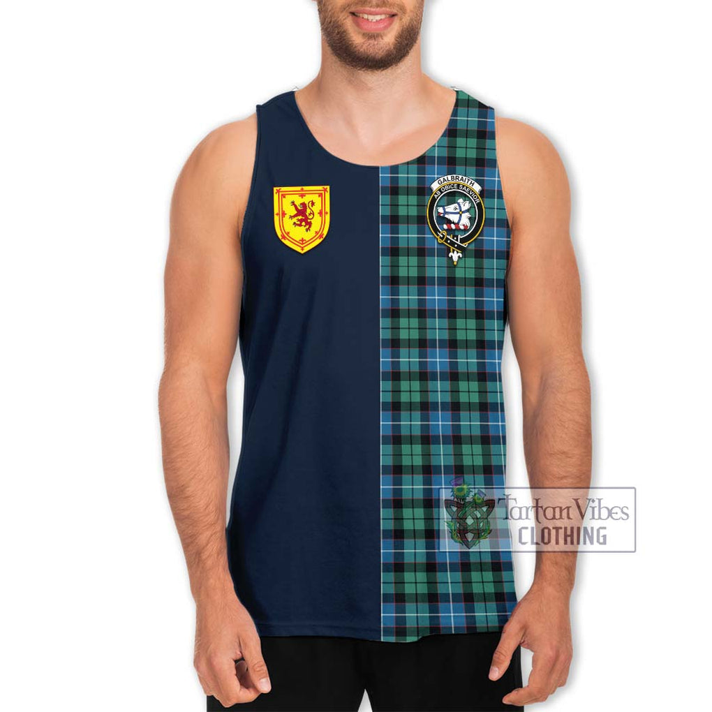 Tartan Vibes Clothing Galbraith Ancient Tartan Men's Tank Top with Scottish Lion Royal Arm Half Style