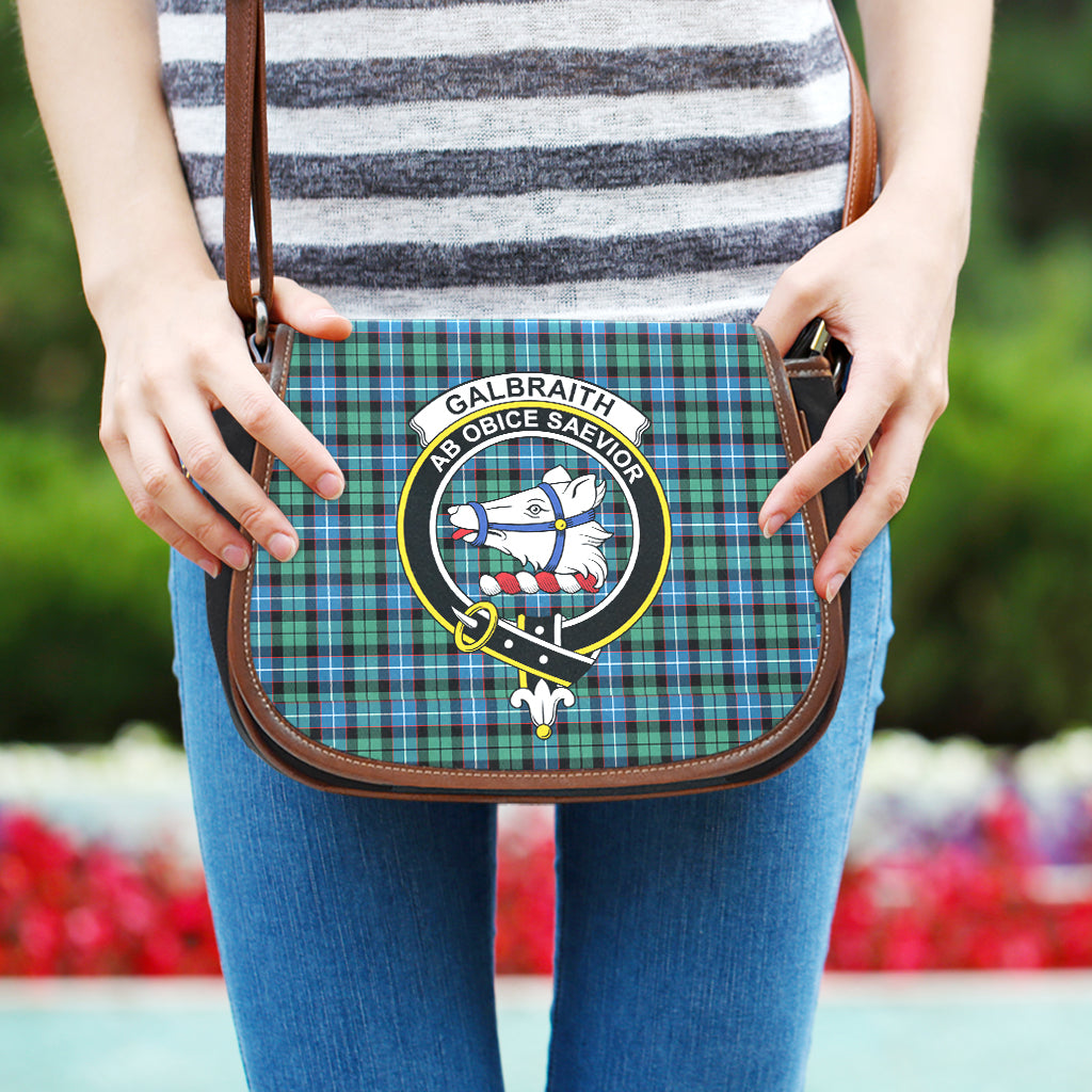 Galbraith Ancient Tartan Saddle Bag with Family Crest One Size - Tartan Vibes Clothing