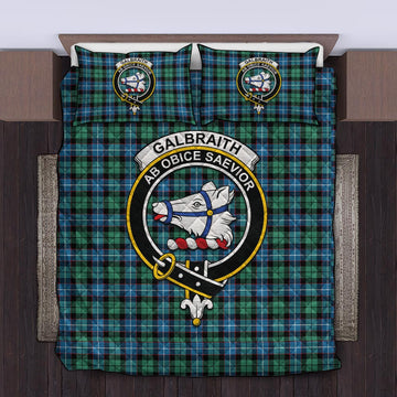 Galbraith Ancient Tartan Quilt Bed Set with Family Crest