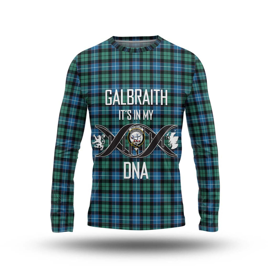 Galbraith Ancient Tartan Long Sleeve T-Shirt with Family Crest DNA In Me Style Unisex - Tartanvibesclothing Shop