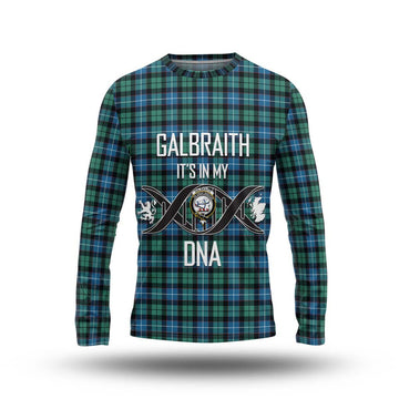 Galbraith Ancient Tartan Long Sleeve T-Shirt with Family Crest DNA In Me Style