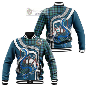 Galbraith Ancient Tartan Baseball Jacket with Epic Bagpipe Style