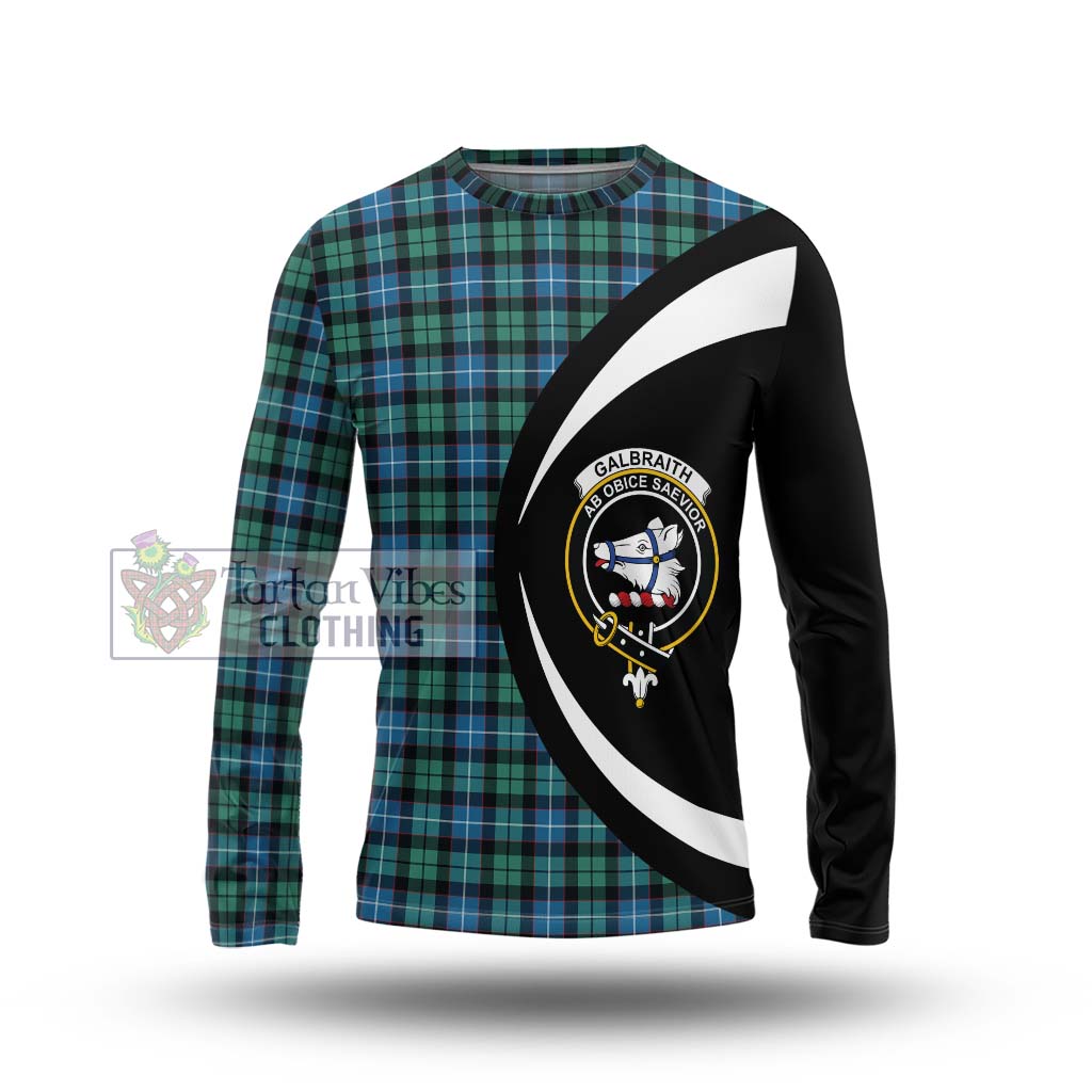 Galbraith Ancient Tartan Long Sleeve T-Shirt with Family Crest Circle Style Unisex - Tartan Vibes Clothing