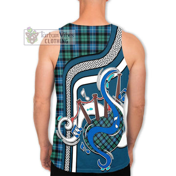 Galbraith Ancient Tartan Men's Tank Top with Epic Bagpipe Style