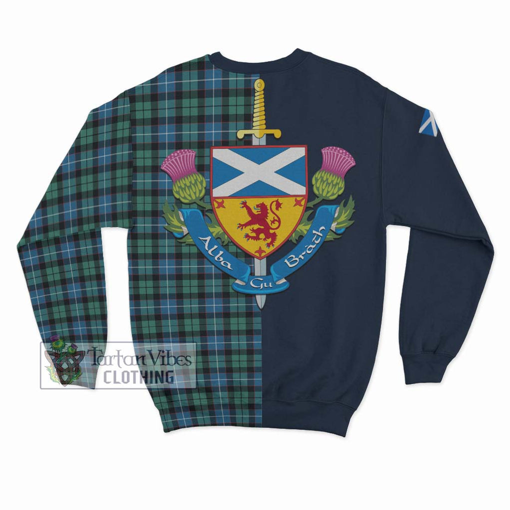 Tartan Vibes Clothing Galbraith Ancient Tartan Sweatshirt with Scottish Lion Royal Arm Half Style