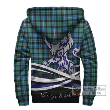 Galbraith Ancient Tartan Sherpa Hoodie with Alba Gu Brath Regal Lion Emblem