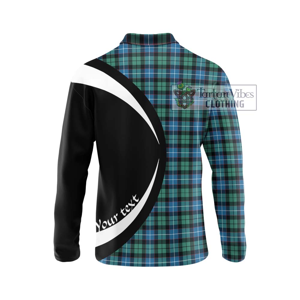 Galbraith Ancient Tartan Long Sleeve Polo Shirt with Family Crest Circle Style - Tartan Vibes Clothing