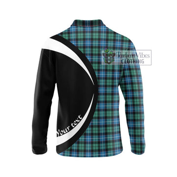 Galbraith Ancient Tartan Long Sleeve Polo Shirt with Family Crest Circle Style