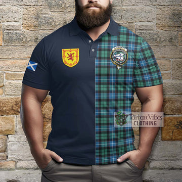 Galbraith Ancient Tartan Polo Shirt Alba with Scottish Lion Royal Arm Half Style