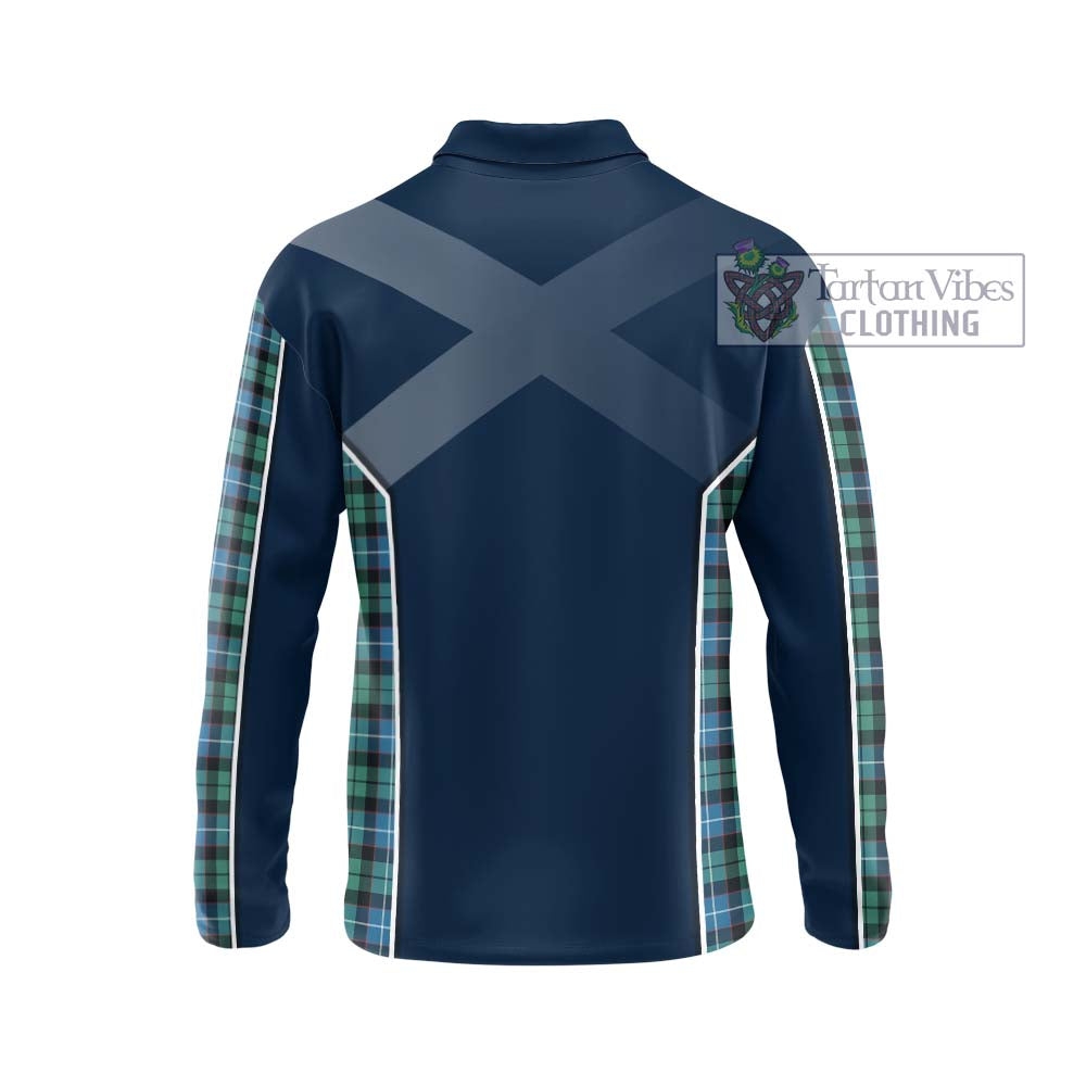 Galbraith Ancient Tartan Long Sleeve Polo Shirt with Family Crest and Lion Rampant Vibes Sport Style - Tartan Vibes Clothing