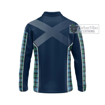 Galbraith Ancient Tartan Long Sleeve Polo Shirt with Family Crest and Lion Rampant Vibes Sport Style