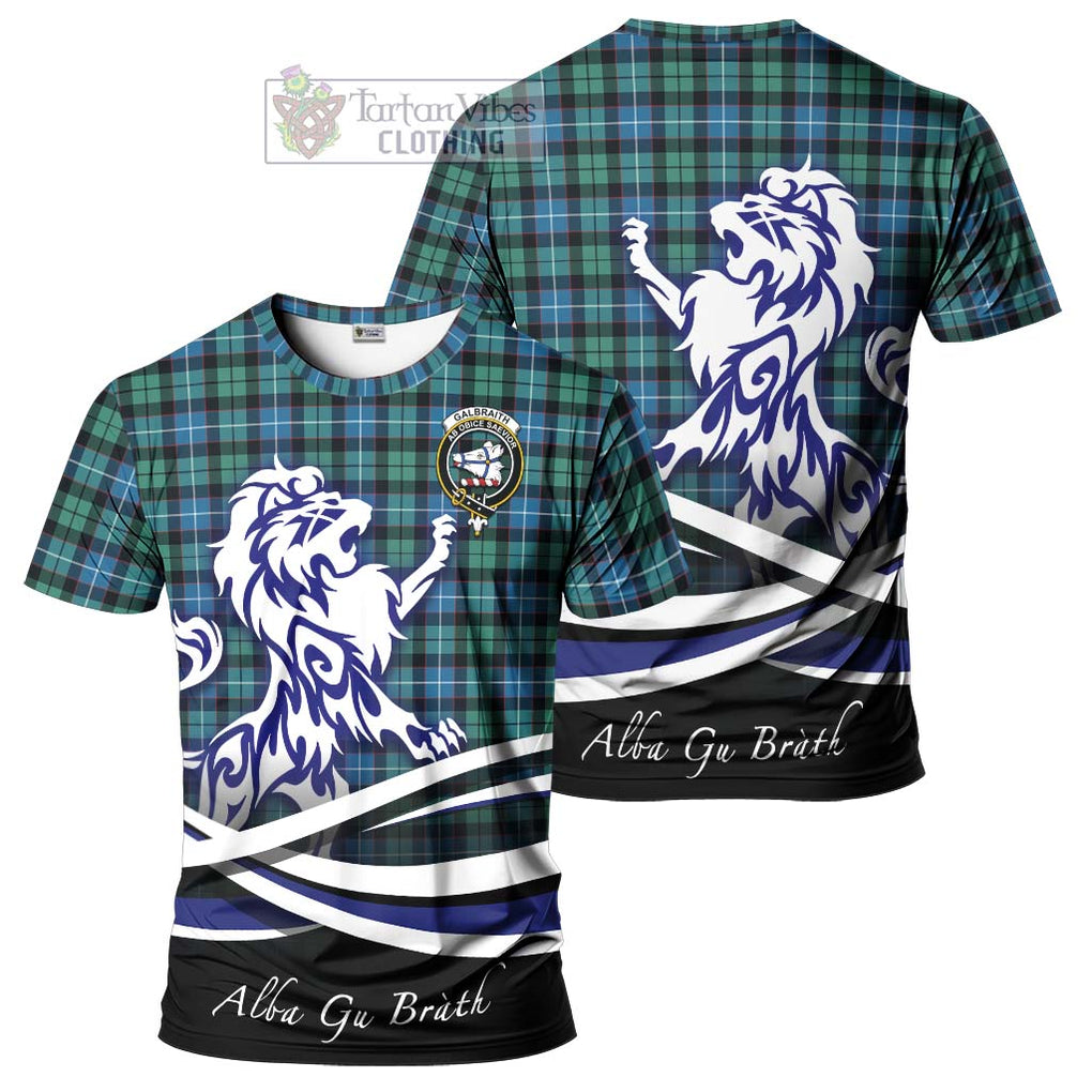 Tartan Vibes Clothing Galbraith Ancient Tartan Cotton T-shirt with Alba Gu Brath Regal Lion Emblem