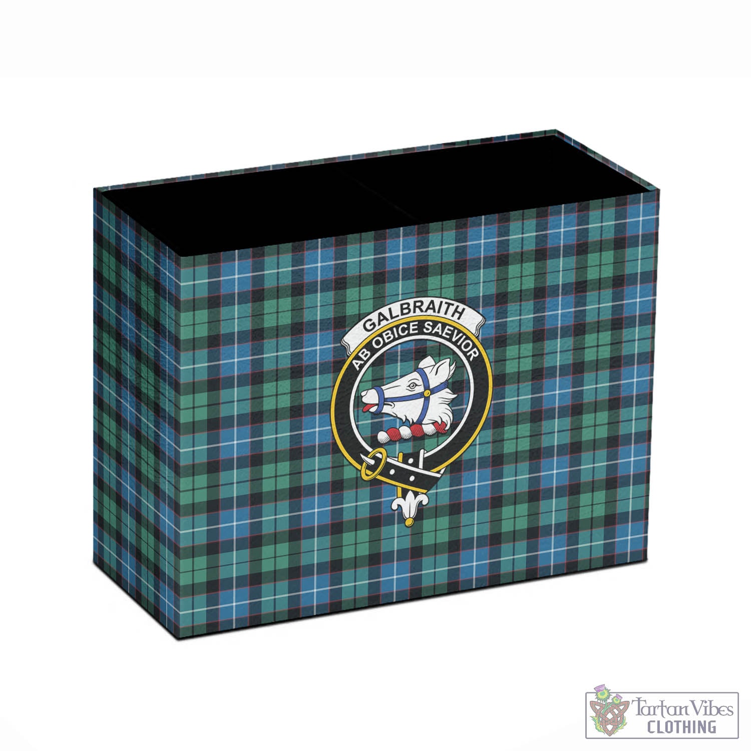 Tartan Vibes Clothing Galbraith Ancient Tartan Pen Holder with Family Crest