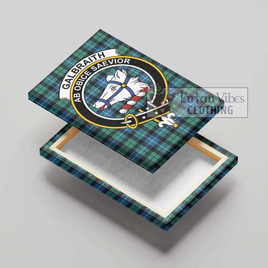 Galbraith Ancient Tartan Canvas Print Wall Art with Family Crest - Tartan Vibes Clothing