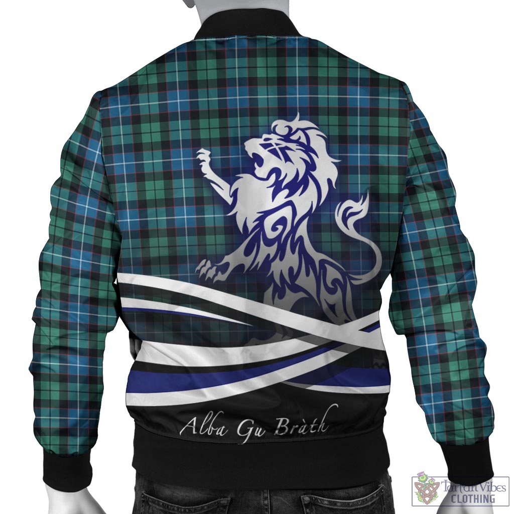 Tartan Vibes Clothing Galbraith Ancient Tartan Bomber Jacket with Alba Gu Brath Regal Lion Emblem