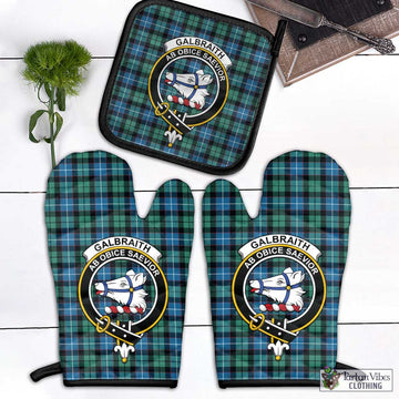 Galbraith Ancient Tartan Combo Oven Mitt & Pot-Holder with Family Crest