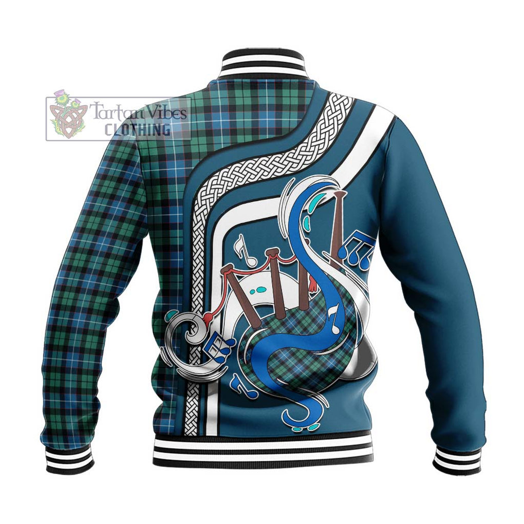 Tartan Vibes Clothing Galbraith Ancient Tartan Baseball Jacket with Epic Bagpipe Style