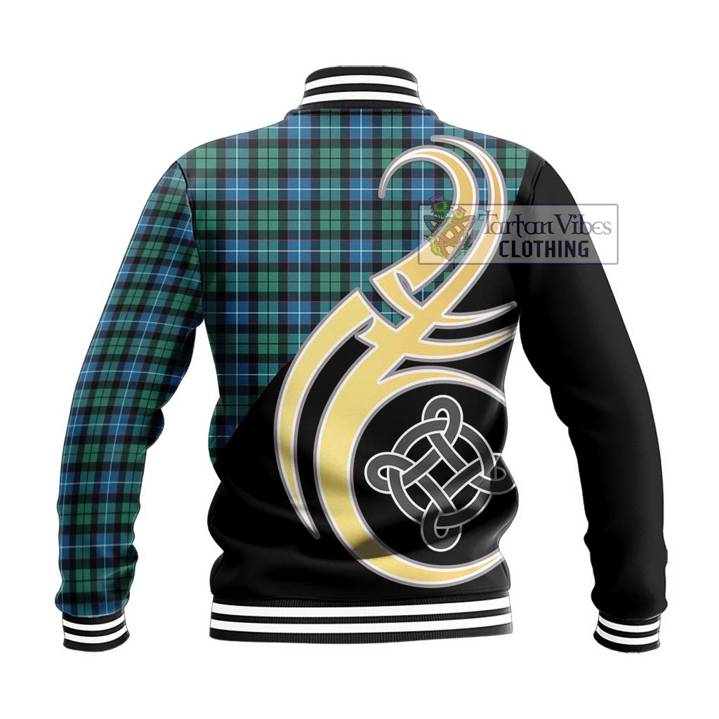 Galbraith Ancient Tartan Baseball Jacket with Family Crest and Celtic Symbol Style - Tartan Vibes Clothing