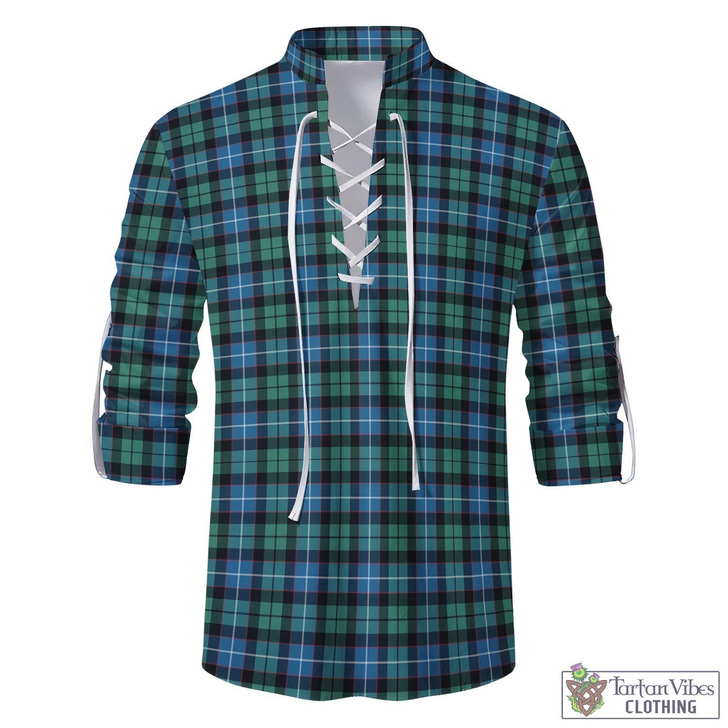 Tartan Vibes Clothing Galbraith Ancient Tartan Men's Scottish Traditional Jacobite Ghillie Kilt Shirt