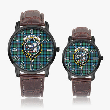 Galbraith Ancient Tartan Family Crest Leather Strap Quartz Watch