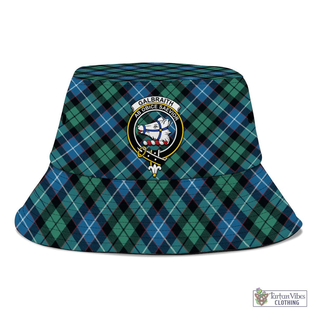 Tartan Vibes Clothing Galbraith Ancient Tartan Bucket Hat with Family Crest