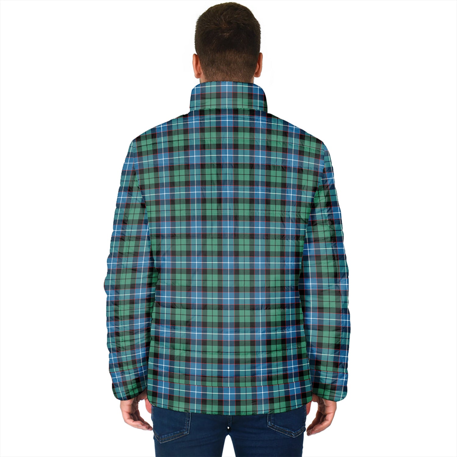 Galbraith Ancient Tartan Padded Jacket with Family Crest - Tartan Vibes Clothing