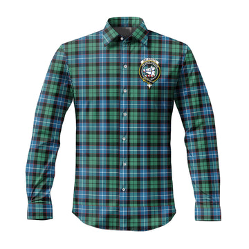 Galbraith Ancient Tartan Long Sleeve Button Up Shirt with Family Crest