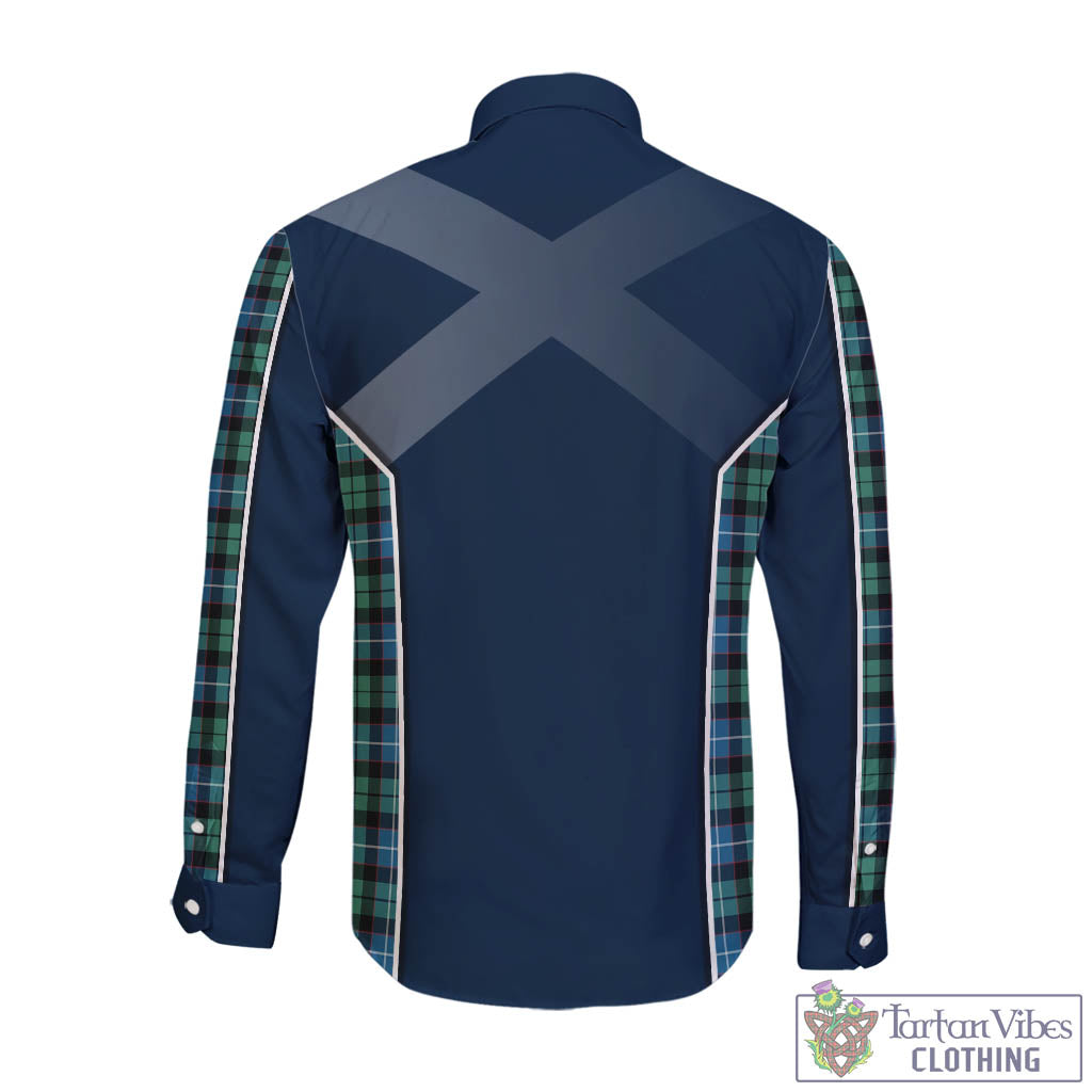 Tartan Vibes Clothing Galbraith Ancient Tartan Long Sleeve Button Up Shirt with Family Crest and Scottish Thistle Vibes Sport Style