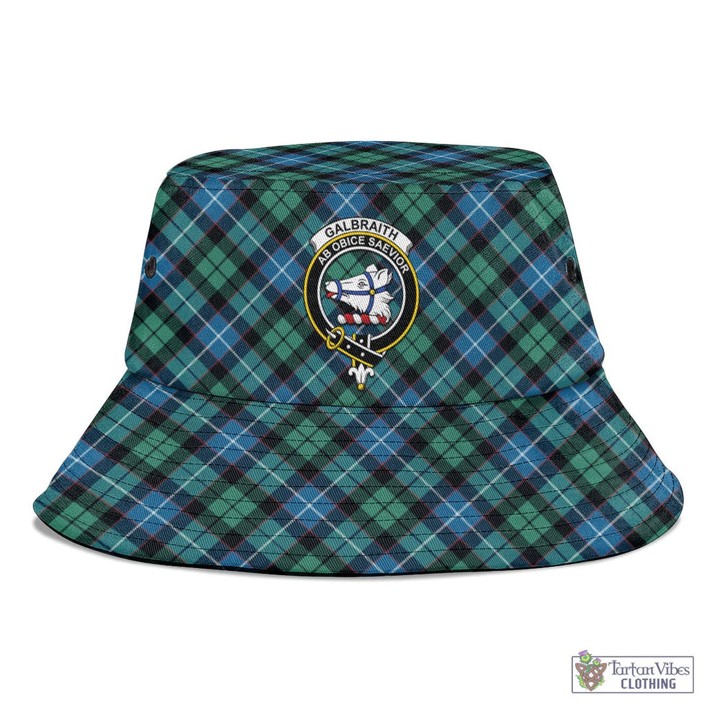 Tartan Vibes Clothing Galbraith Ancient Tartan Bucket Hat with Family Crest