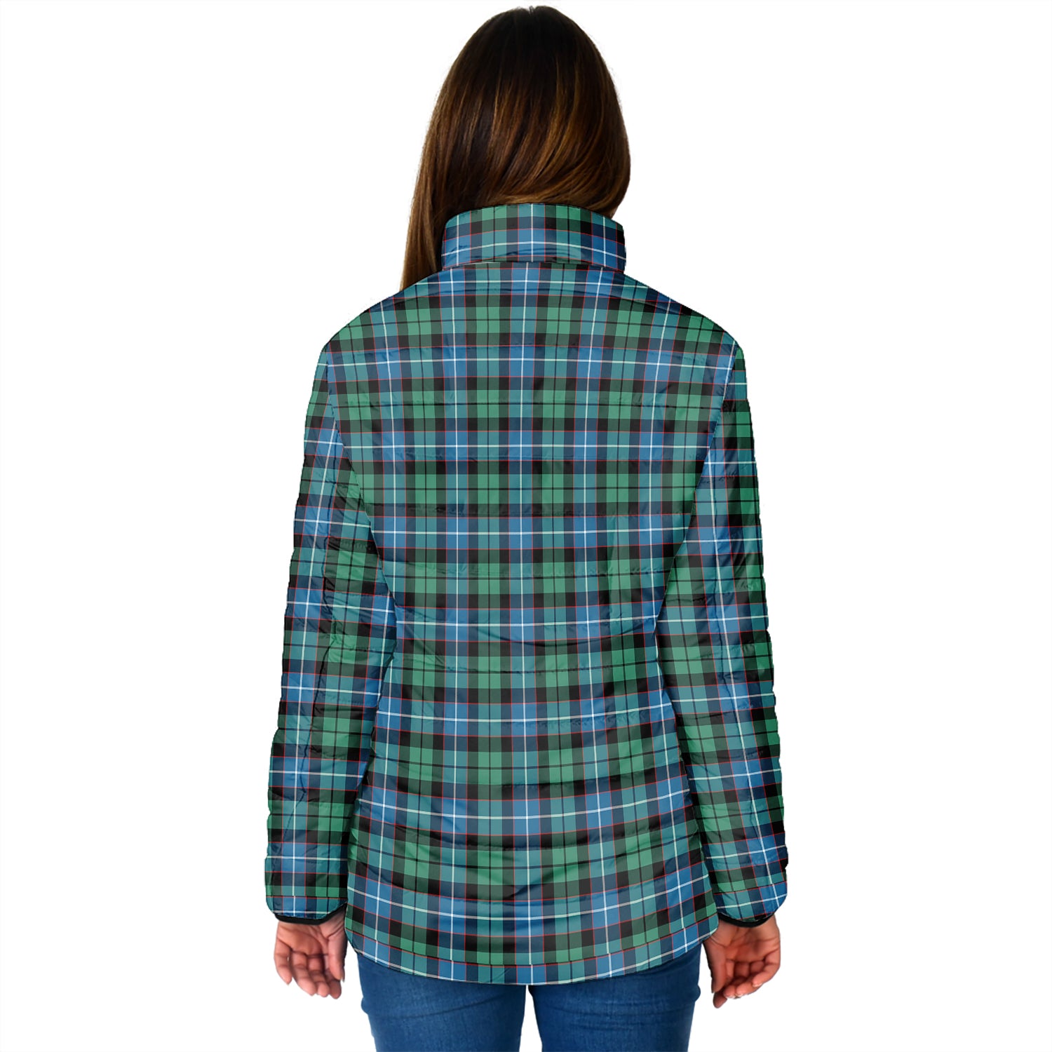 Galbraith Ancient Tartan Padded Jacket with Family Crest - Tartan Vibes Clothing