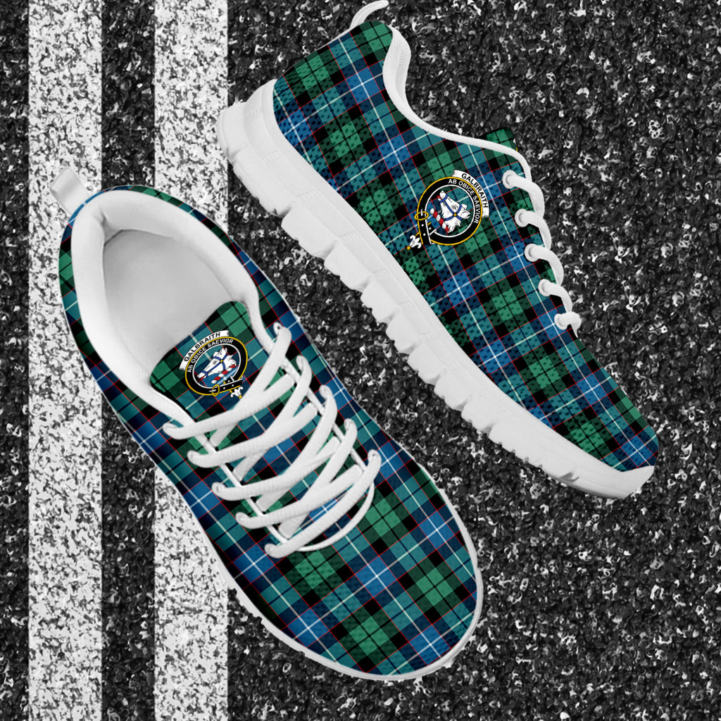 Galbraith Ancient Tartan Sneakers with Family Crest - Tartan Vibes Clothing