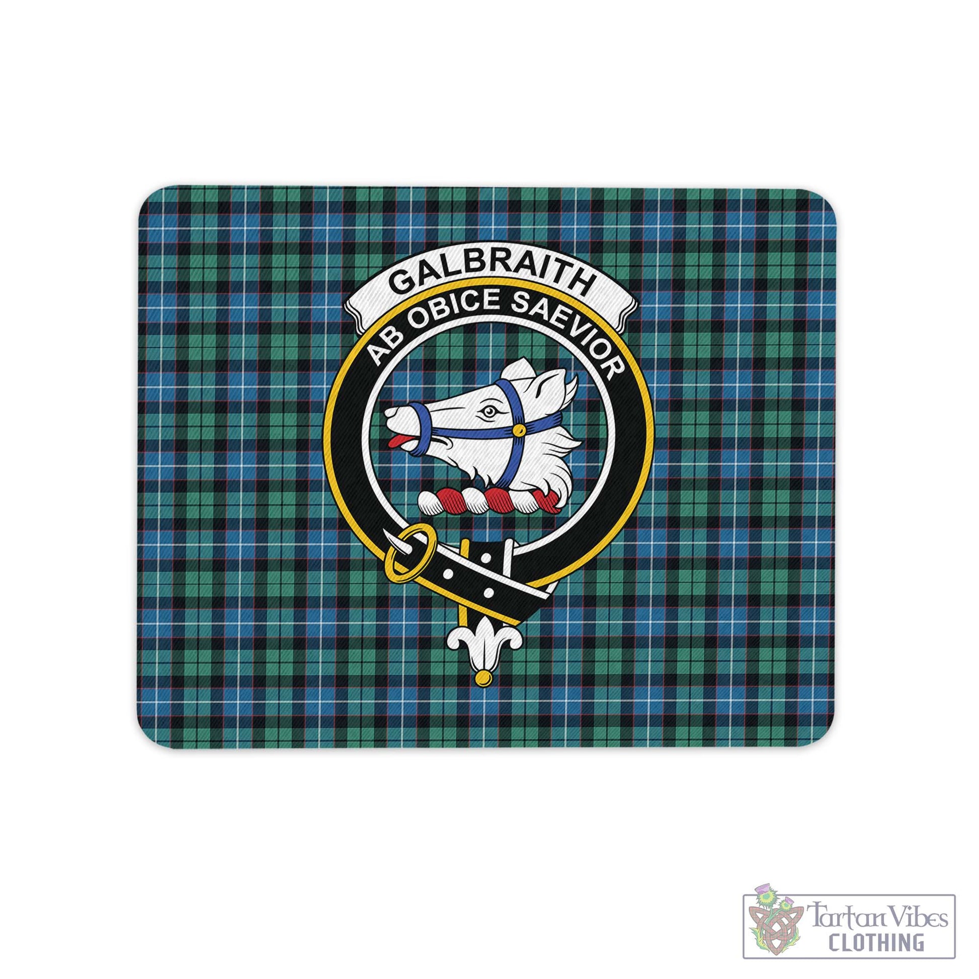 Tartan Vibes Clothing Galbraith Ancient Tartan Mouse Pad with Family Crest