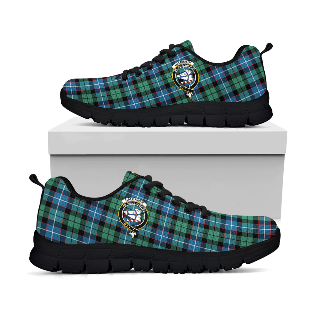 Galbraith Ancient Tartan Sneakers with Family Crest - Tartan Vibes Clothing