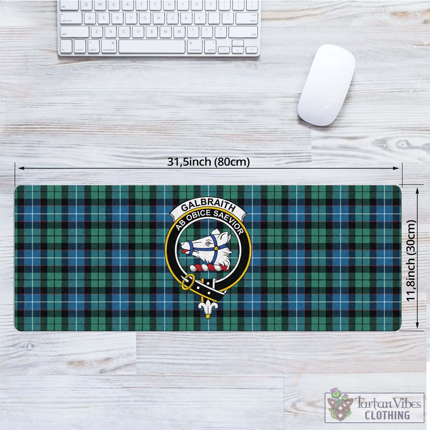 Tartan Vibes Clothing Galbraith Ancient Tartan Mouse Pad with Family Crest