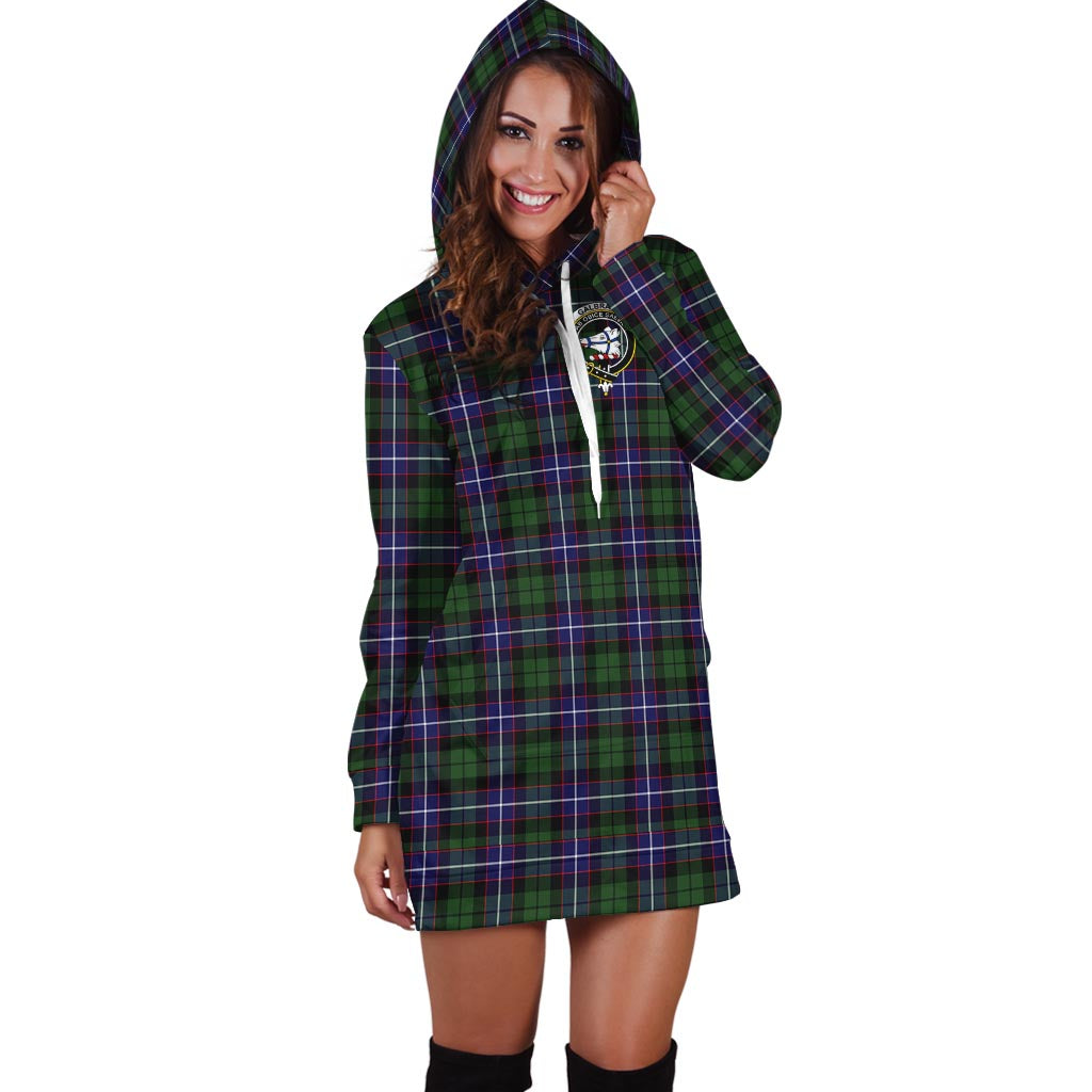 Galbraith Modern Tartan Hoodie Dress with Family Crest - Tartan Vibes Clothing