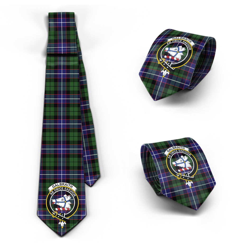 Galbraith Modern Tartan Classic Necktie with Family Crest Necktie One Size - Tartan Vibes Clothing