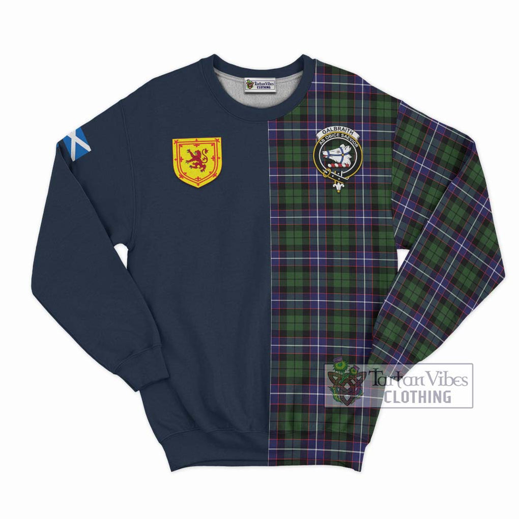 Tartan Vibes Clothing Galbraith Modern Tartan Sweatshirt with Scottish Lion Royal Arm Half Style