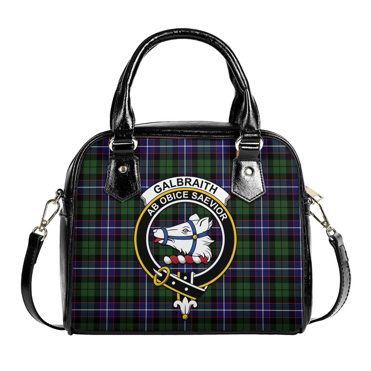 Galbraith Modern Tartan Shoulder Handbags with Family Crest One Size 6*25*22 cm - Tartanvibesclothing