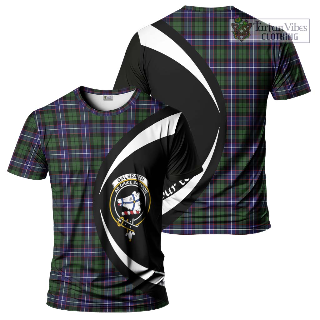 Tartan Vibes Clothing Galbraith Modern Tartan T-Shirt with Family Crest Circle Style