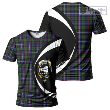 Galbraith Modern Tartan T-Shirt with Family Crest Circle Style