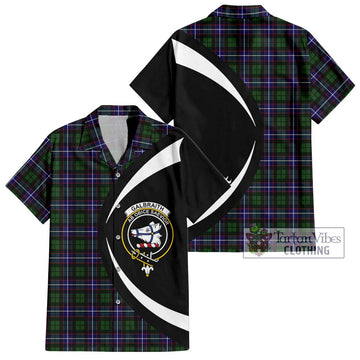 Galbraith Modern Tartan Short Sleeve Button Up with Family Crest Circle Style