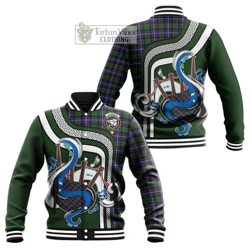 Galbraith Modern Tartan Baseball Jacket with Epic Bagpipe Style