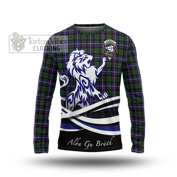 Galbraith Modern Tartan Long Sleeve T-Shirt with Alba Gu Brath Regal Lion Emblem