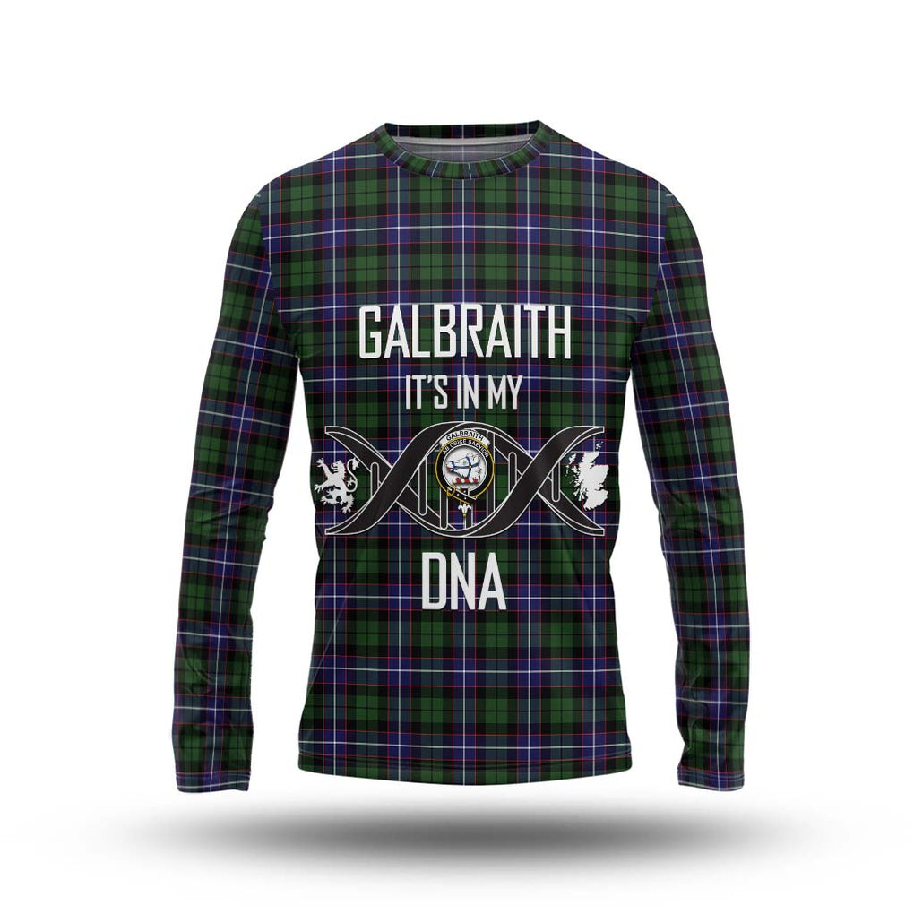 Galbraith Modern Tartan Long Sleeve T-Shirt with Family Crest DNA In Me Style Unisex - Tartanvibesclothing Shop