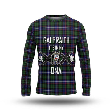 Galbraith Modern Tartan Long Sleeve T-Shirt with Family Crest DNA In Me Style