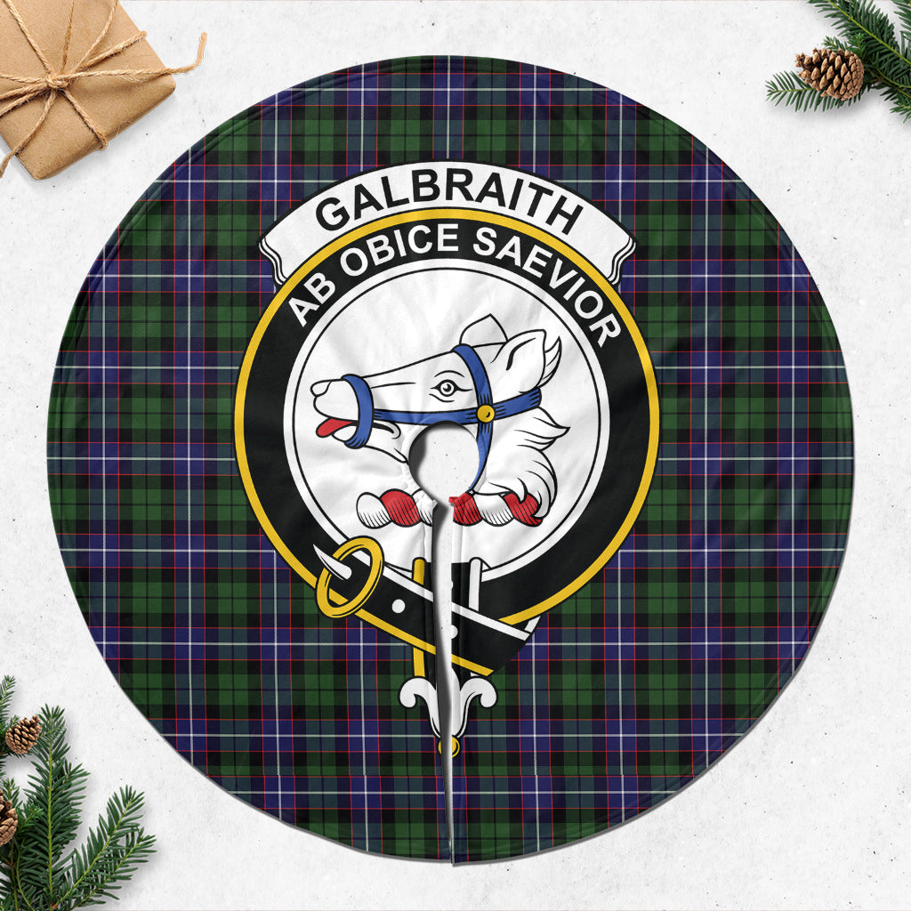 Galbraith Modern Tartan Christmas Tree Skirt with Family Crest - Tartanvibesclothing